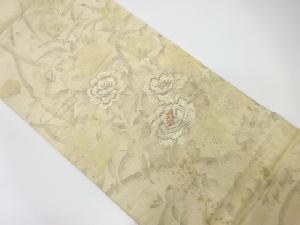 アンティーク　牡丹模様刺繍袋帯（材料）